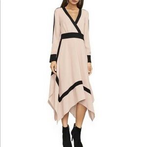 Pink/black bcbg long sleeve dress.